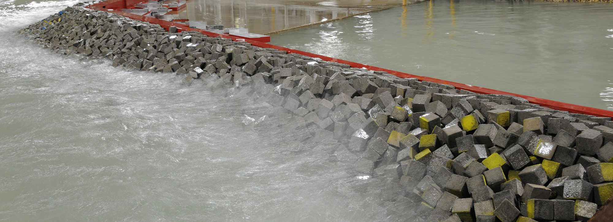 View of testing of breakwater on physical models