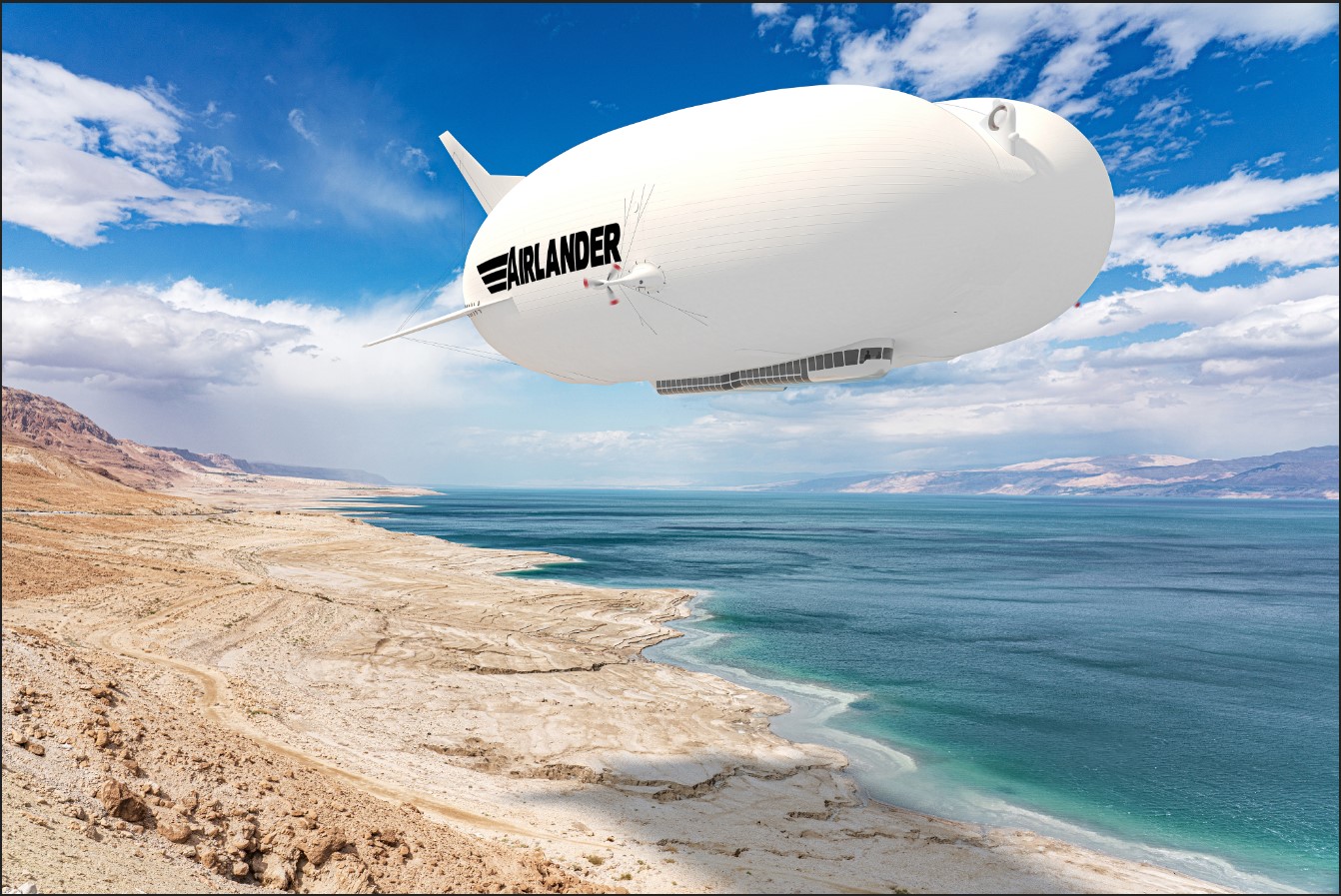 Hybrid aircraft flying over sanding coasts