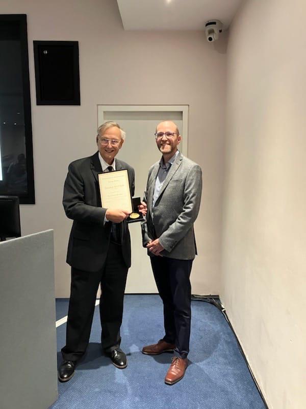 Jonathan Hinks presented with Honorary Membership award