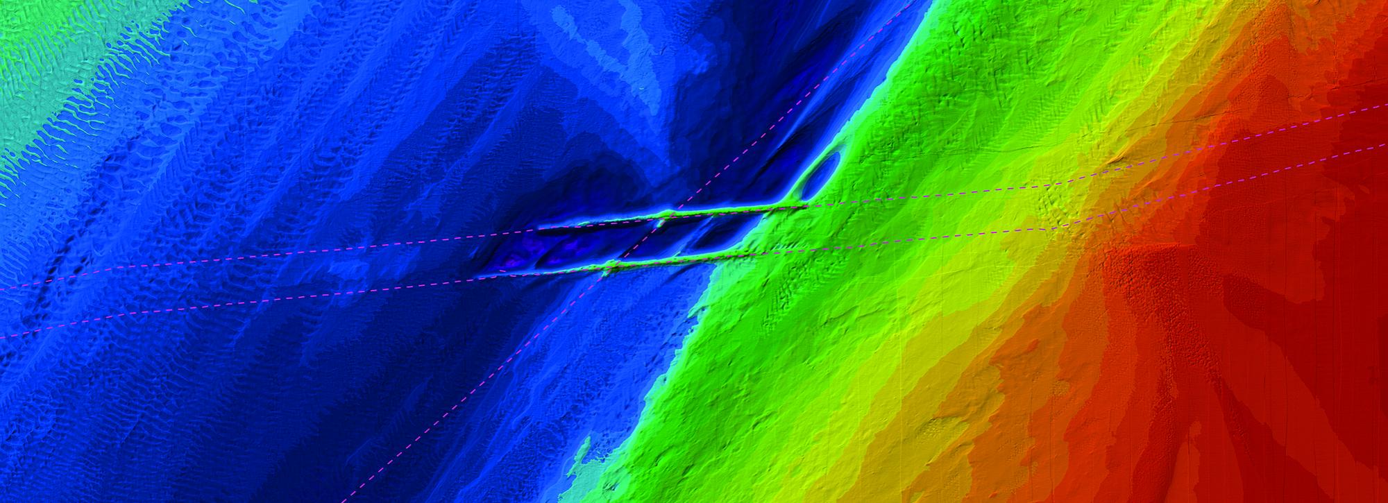 Screenshot numerical model of subsea cable scour for an offshore wind farm
