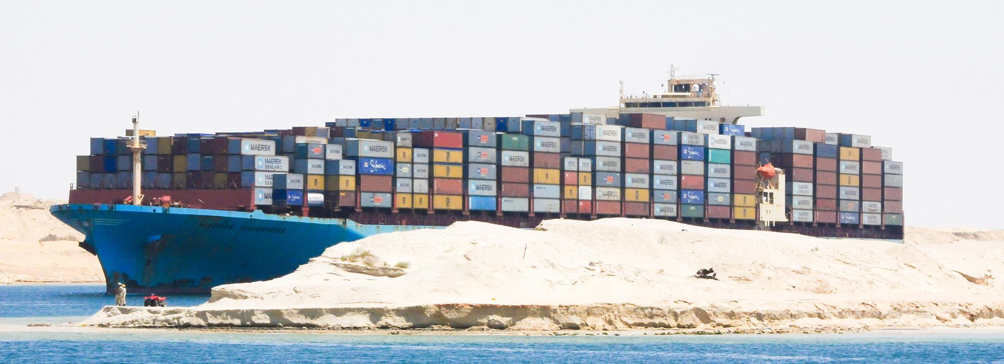Container ship on Suez Canal