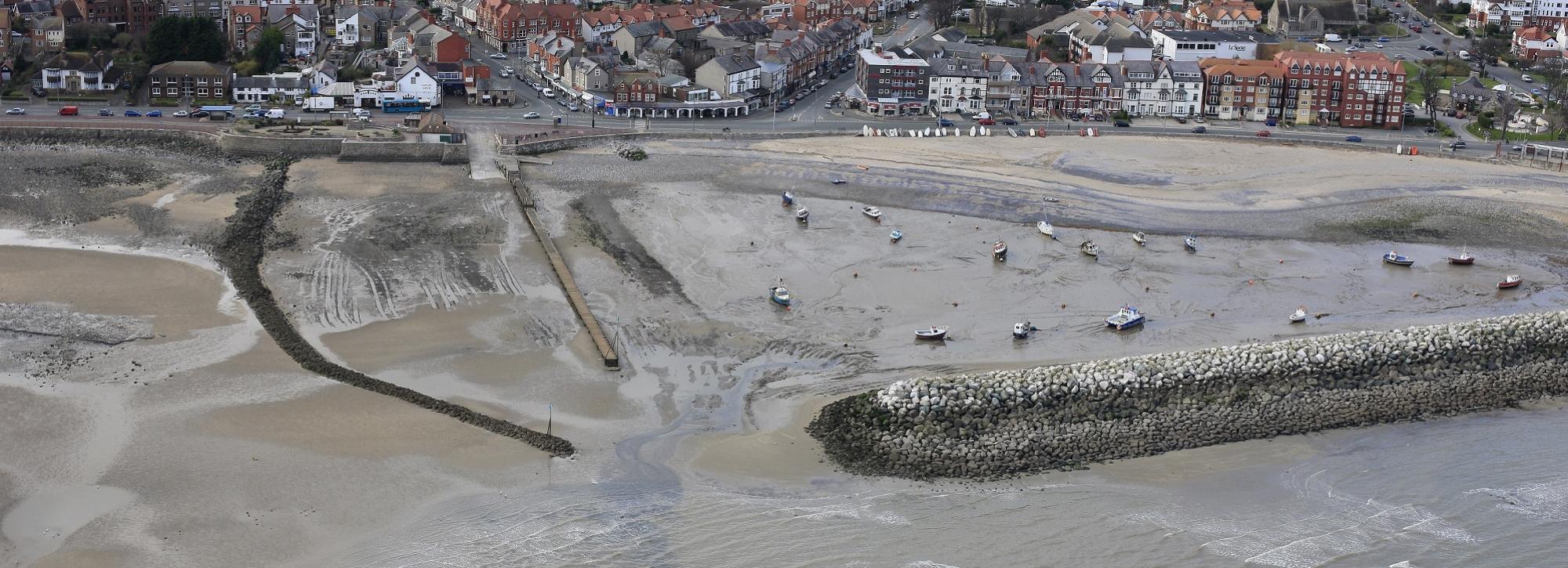 Arial view of Colwyn Bay physical model