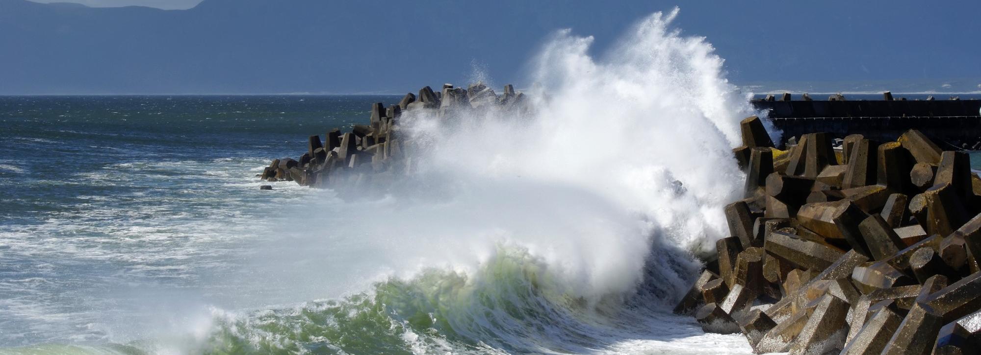Wave action on coastal structures