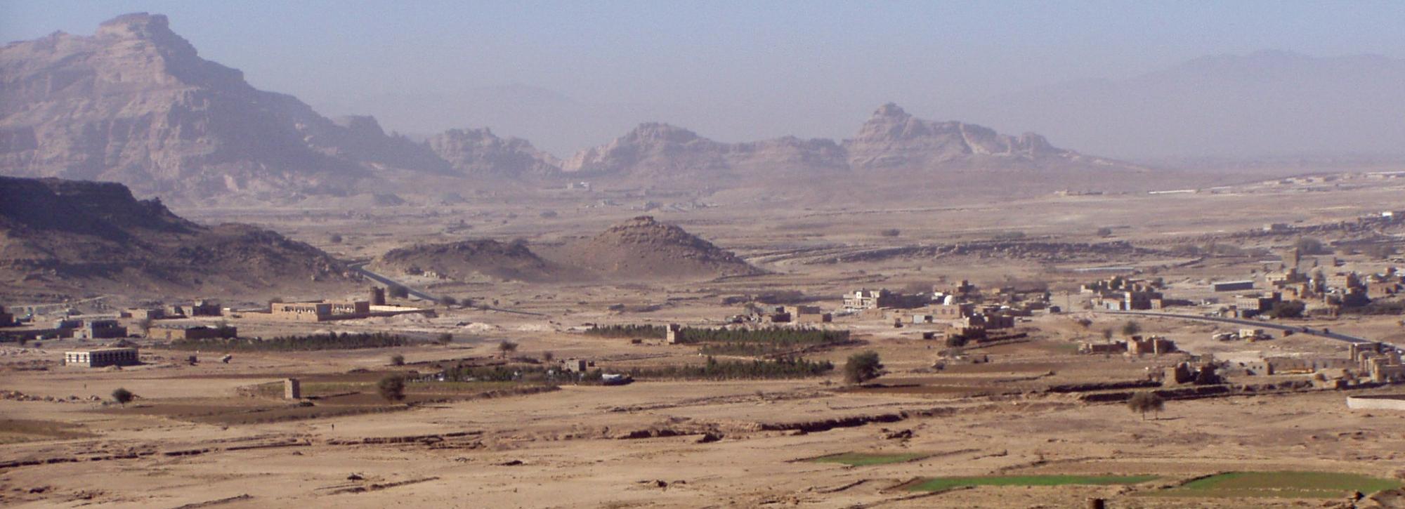 View of desert in Yemen, showing water shortage