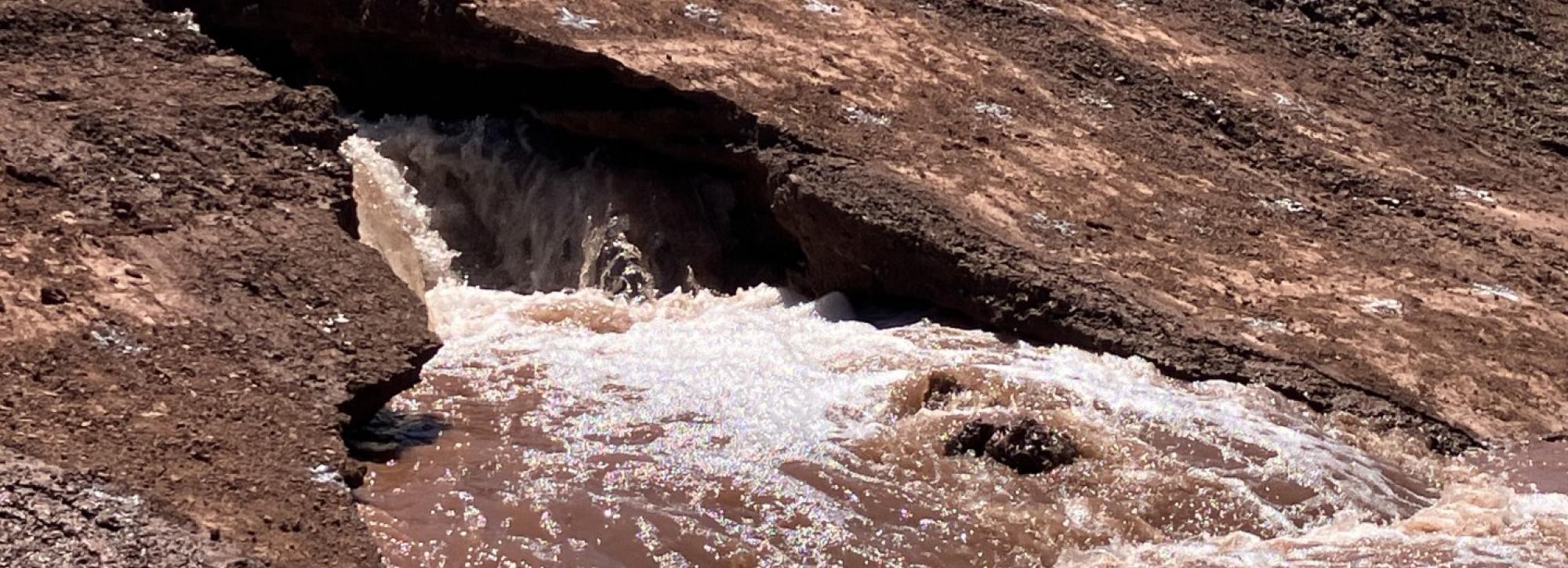 View of a dam breach experiment