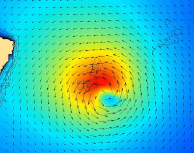 screenshot of tropical cyclone numerical modelling