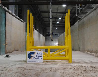 View of an offshore substation jacket test in physical models