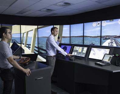 View from inside our ship simulation center in Australia