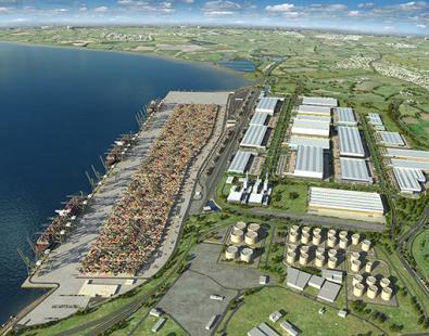 aerial view of London Gateway Port