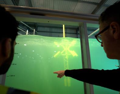 View of the Stinger Keel model in HR Wallingford's Fast Flow Facility