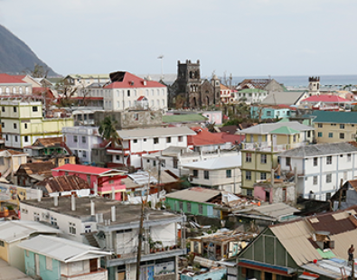 View of Domenica island after hurricane damage