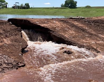 View of a dam breach experiment