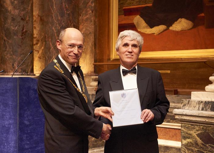 Paul Samuels receiving CIWEM fellowship