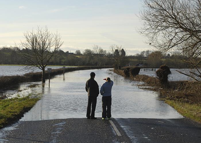 Flooded country road