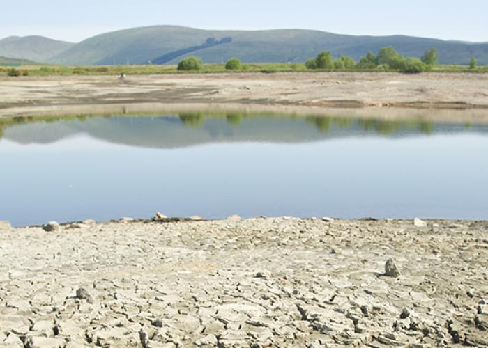 view of half dry reservoirs in the UK