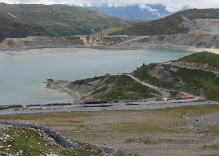 View of dam and reservoir