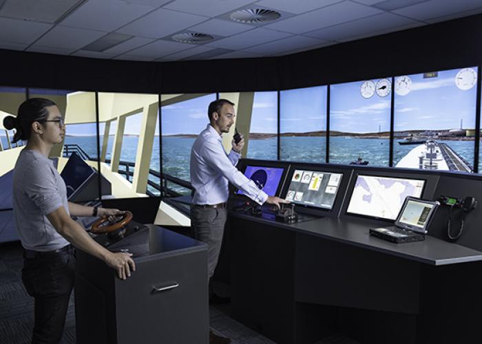 View from inside our ship simulation center in Australia