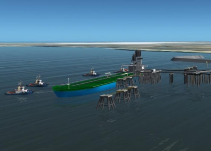 Screenshot of Wheatstone marine facilities in our ship simulator
