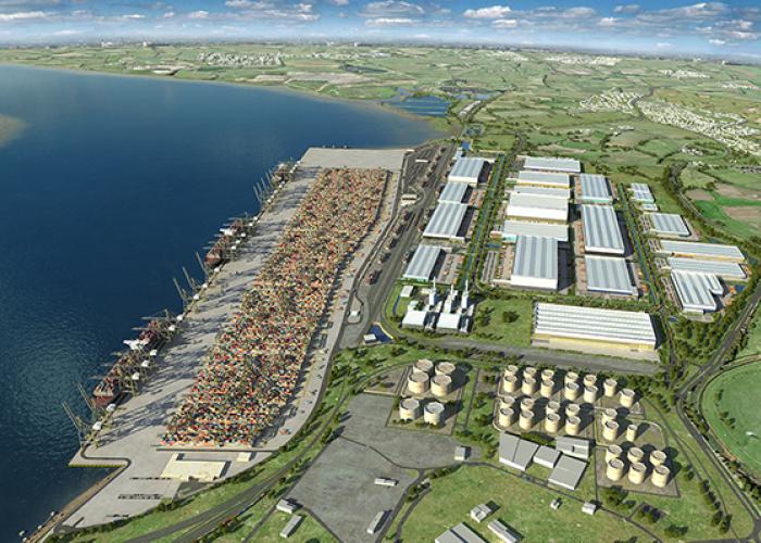 aerial view of London Gateway Port