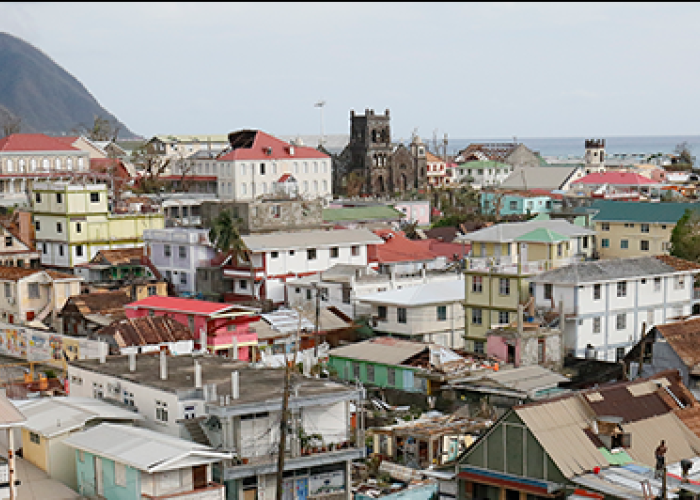View of Domenica island after hurricane damage