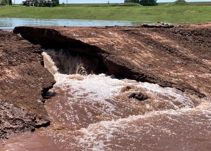 View of a dam breach experiment