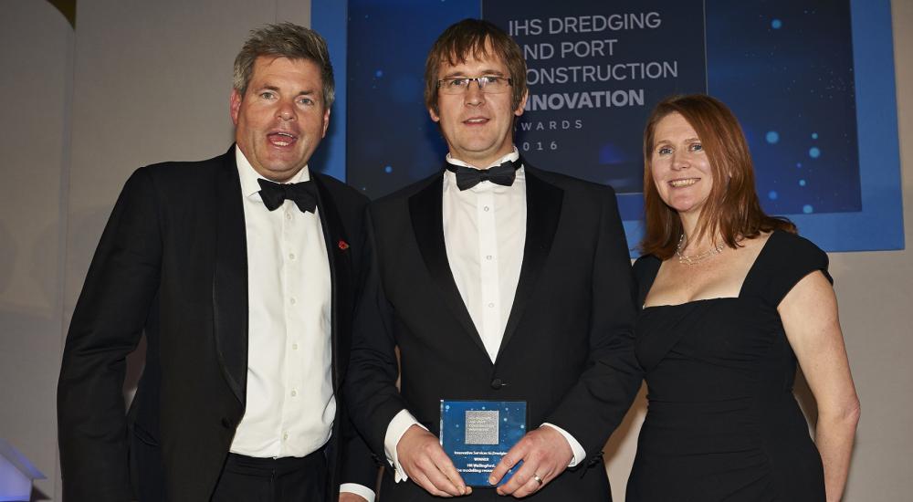 View of 3 people at the Dredging Awards