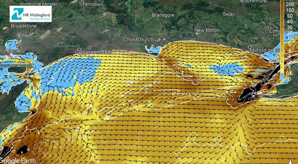 Screenshot of detailed coastal model showing sediment transport