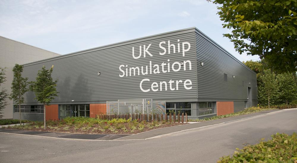 Photo of the entrance of our UK Ship Simulation Center in Howbery Park