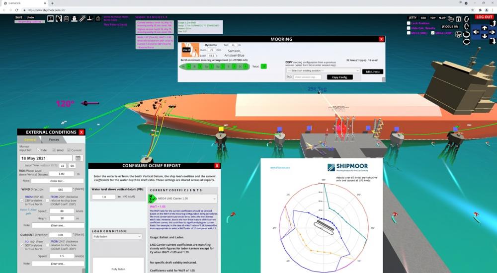 Screenshot of a ship in SHIPMOOR software 