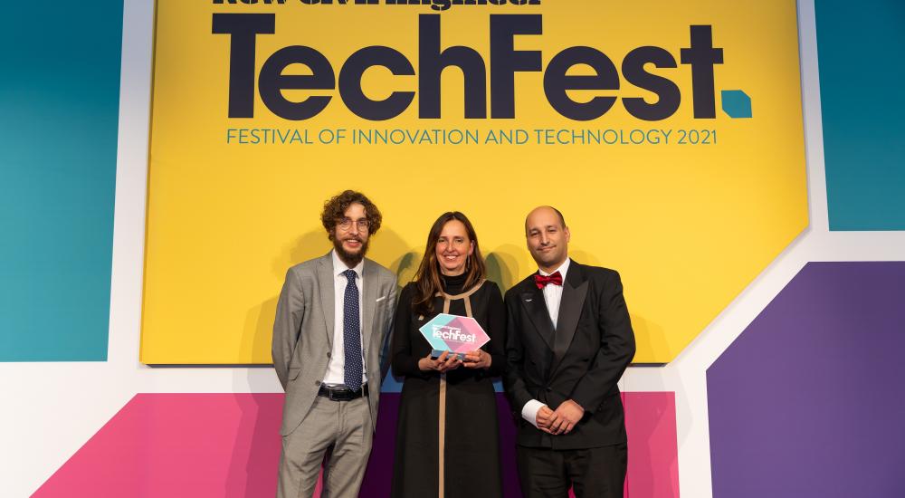 Photo of engineers receiving the TechFest Awards