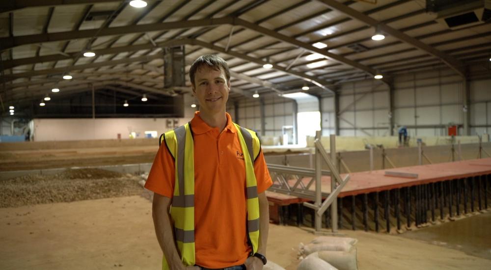 View of engineer Ian Chandler in physical models