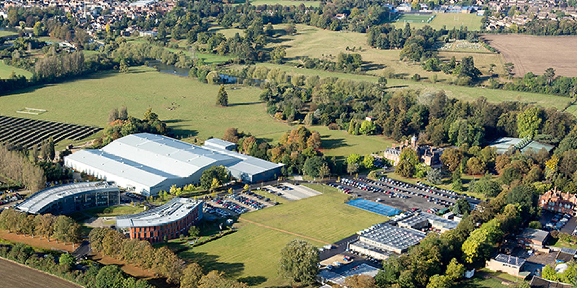 Aerial view of Howbery Park, home to HR Wallingford headquarters