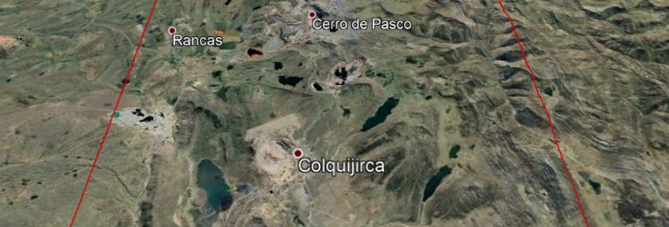 satellite view of a dam in South America