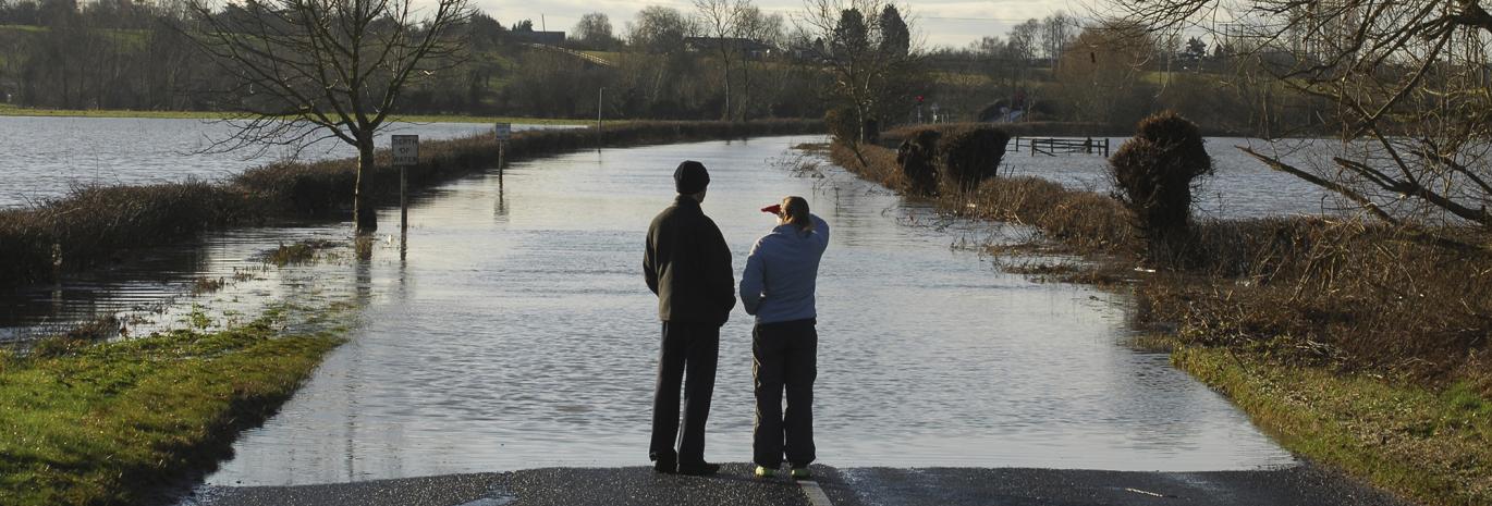 Flooded country road