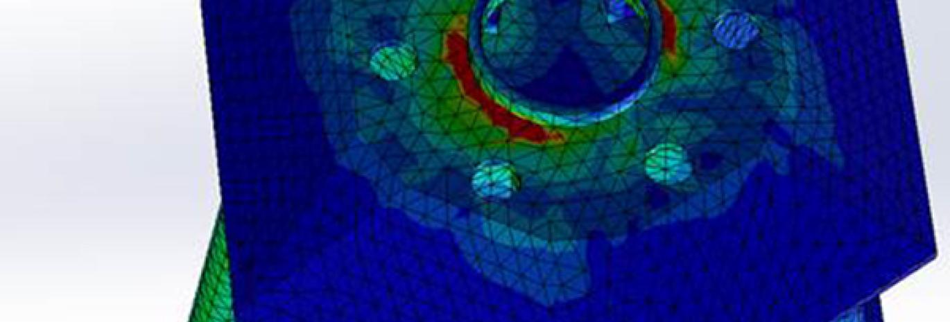 Gravity tripod foundation model - screenshot of numerical model