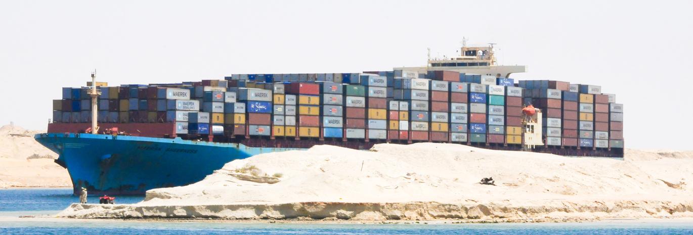 Container ship on Suez Canal
