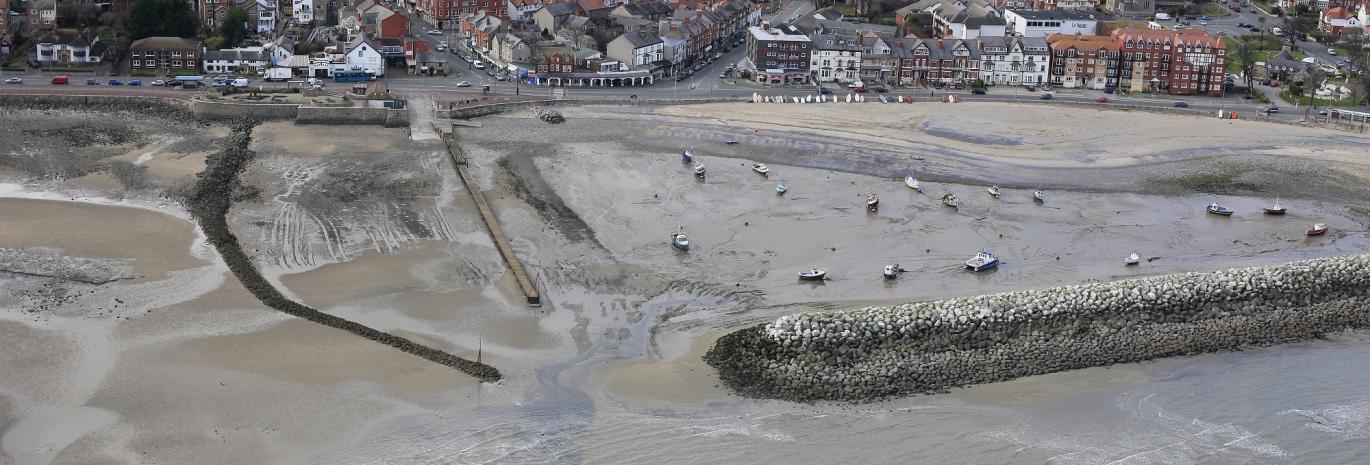 Arial view of Colwyn Bay physical model