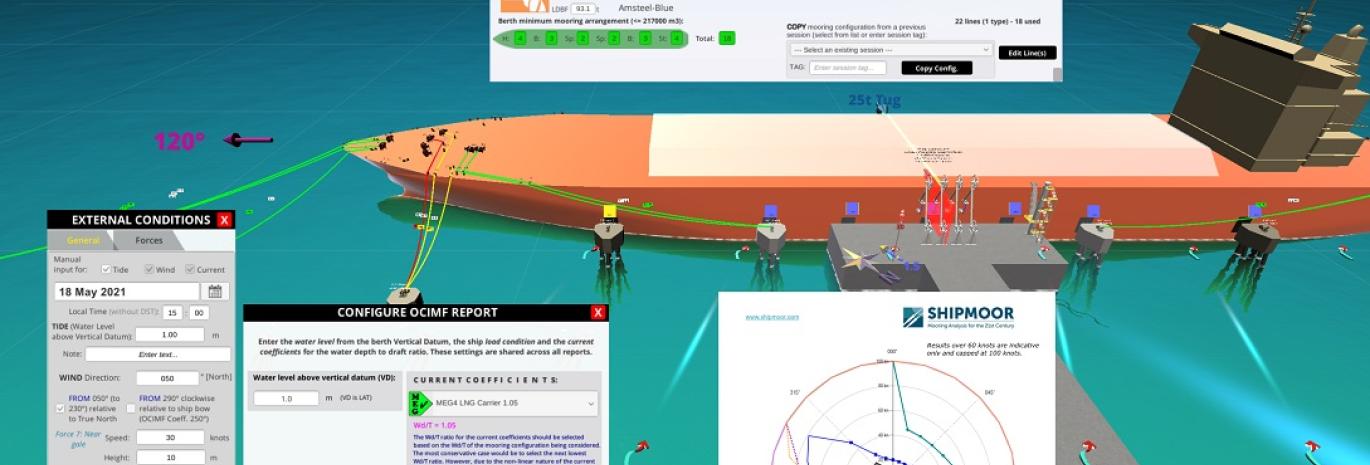 Screenshot of a ship in SHIPMOOR software 