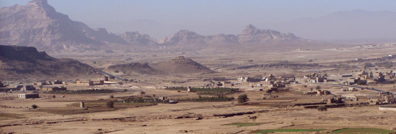 View of desert in Yemen, showing water shortage