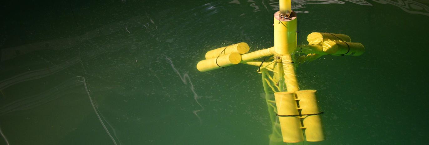 view of floating turbines in physical models