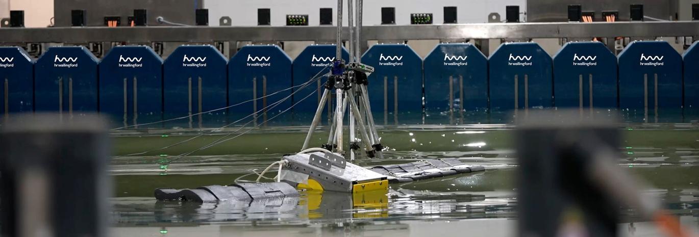 View of test of new wave energy generator on physical models