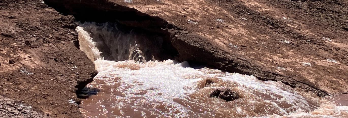 View of a dam breach experiment