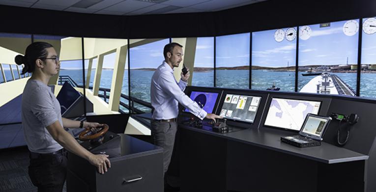 View from inside our ship simulation center in Australia