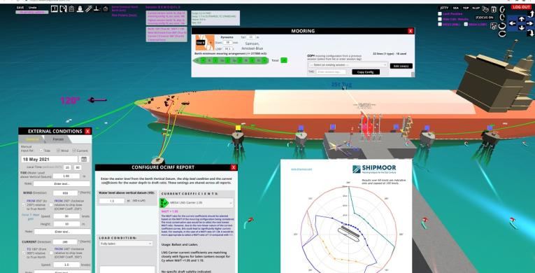 Screenshot of a ship in SHIPMOOR software 